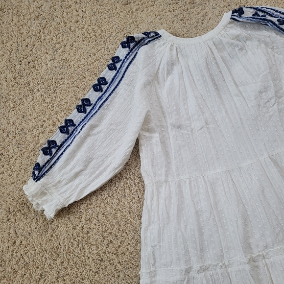 Farmers Market XL Embroidered Floral Long Sleeve Tiered Maxi Dress White - Picture 11 of 16